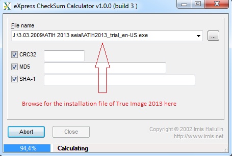 eXpress CheckSum Calculator