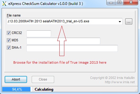 eXpress CheckSum Calculator