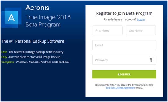 Acronis True Image 2018 upgrade