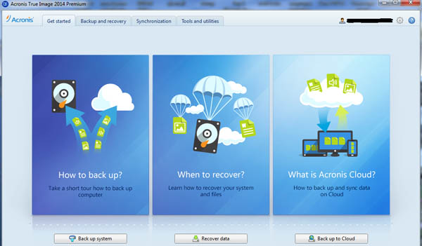 Acronis Premium Edition interface