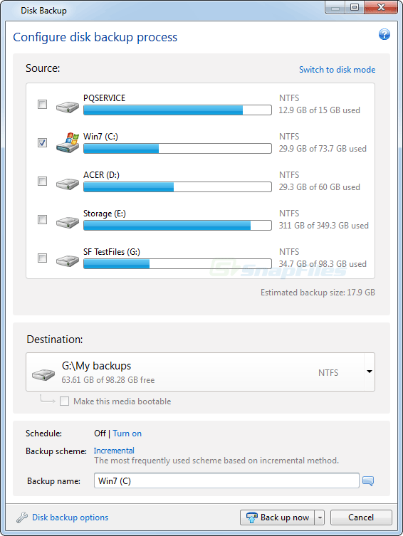 acronis true image 2013 backup location