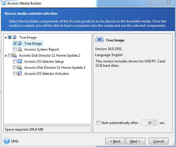 exiting acronis true image bootable cd properly