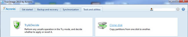 Clone disk within True Image 2013