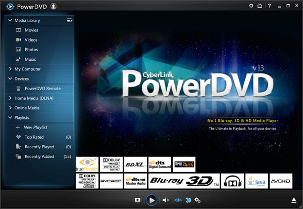 CyberLink Power DVD 13 screenshot