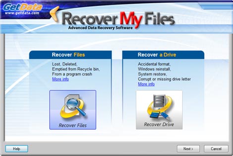 Recover My Files Data Recovery interface