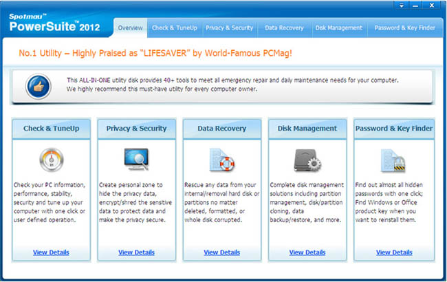 Spotmau PowerSuite Golden interface