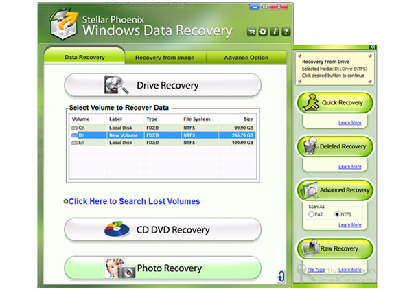 Stellar Phoenix Windows Data Recovery 6 interface