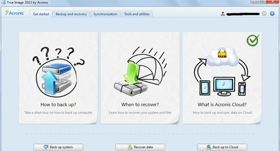 acronis true image 2013 interface