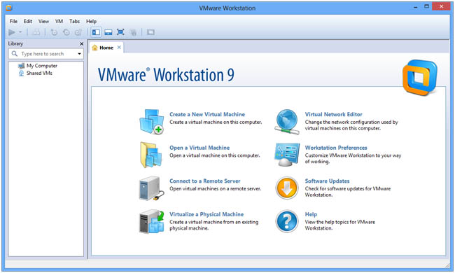 VMware Workstation 9 interface