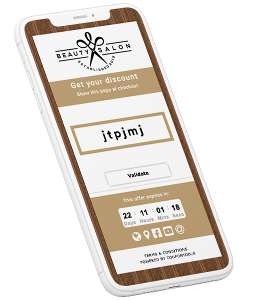 Digital Coupon Validation by entering the unique code in the validation app.